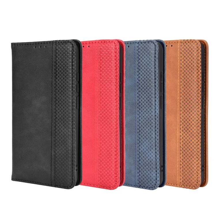 Carteira de Proteção de Celular com Suporte Magnético e Estilo Vintage para Nokia 5.4 - Preto