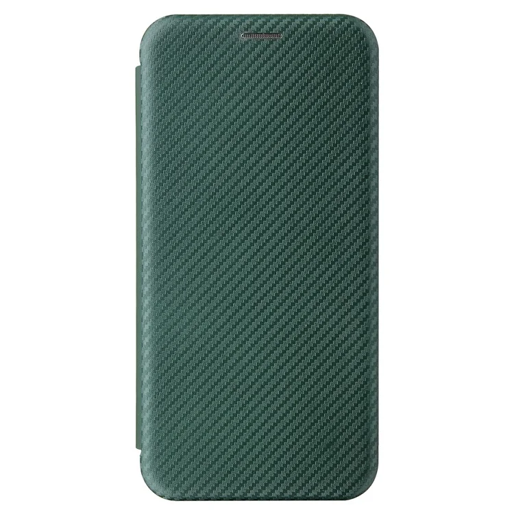 Carbon Fiber Texture Stand Cover for Nokia 5.4 Auto-absorbed Leather Case - Green