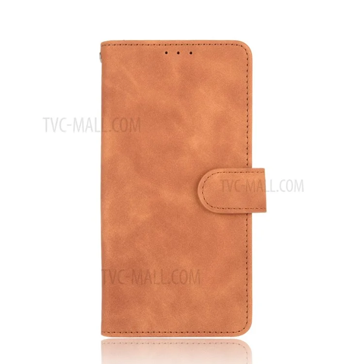 Skin-touch Protective Leather Flip Shell for Nokia 5.4 Wallet Stand Cover - Brown