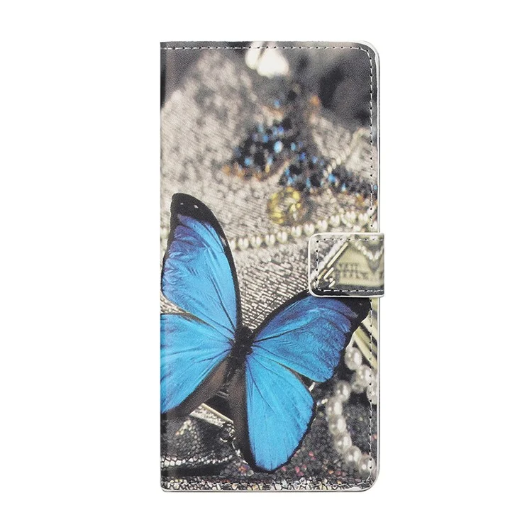 Protective Cover for Nokia 5.4 Wallet Pattern Printing Leather Phone Shell - Blue Butterfly