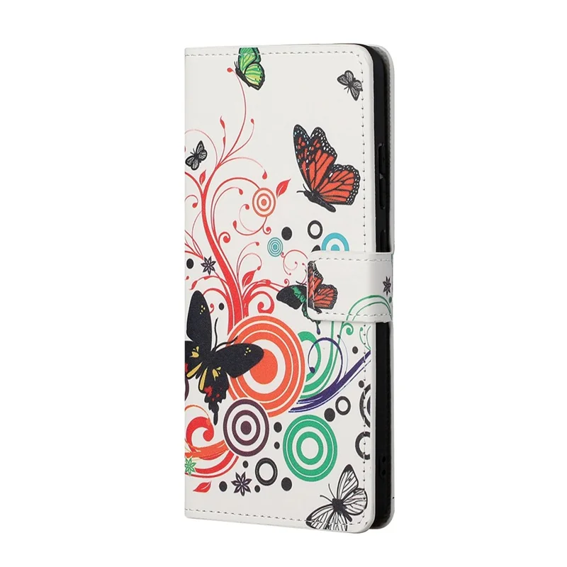 Protective Cover for Nokia 5.4 Wallet Pattern Printing Leather Phone Shell - Bubble and Butterfly