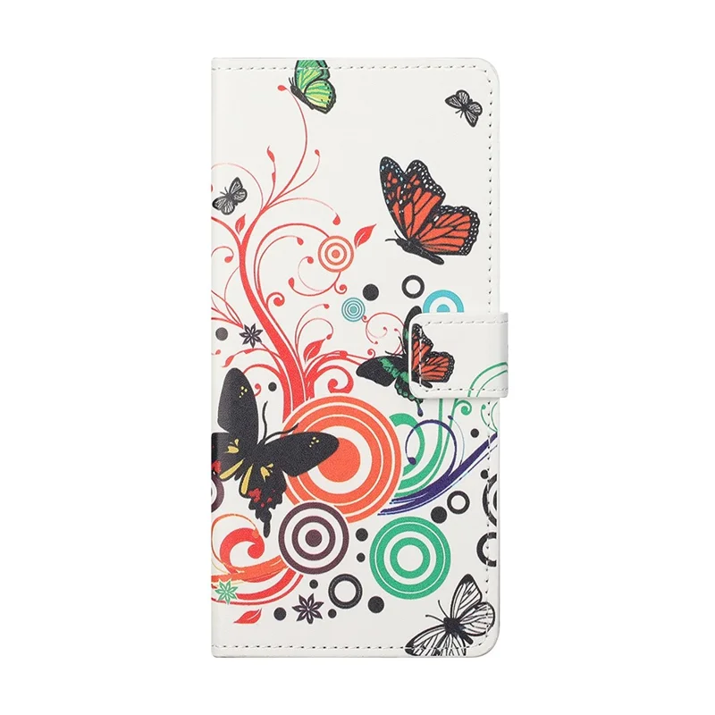 Protective Cover for Nokia 5.4 Wallet Pattern Printing Leather Phone Shell - Bubble and Butterfly