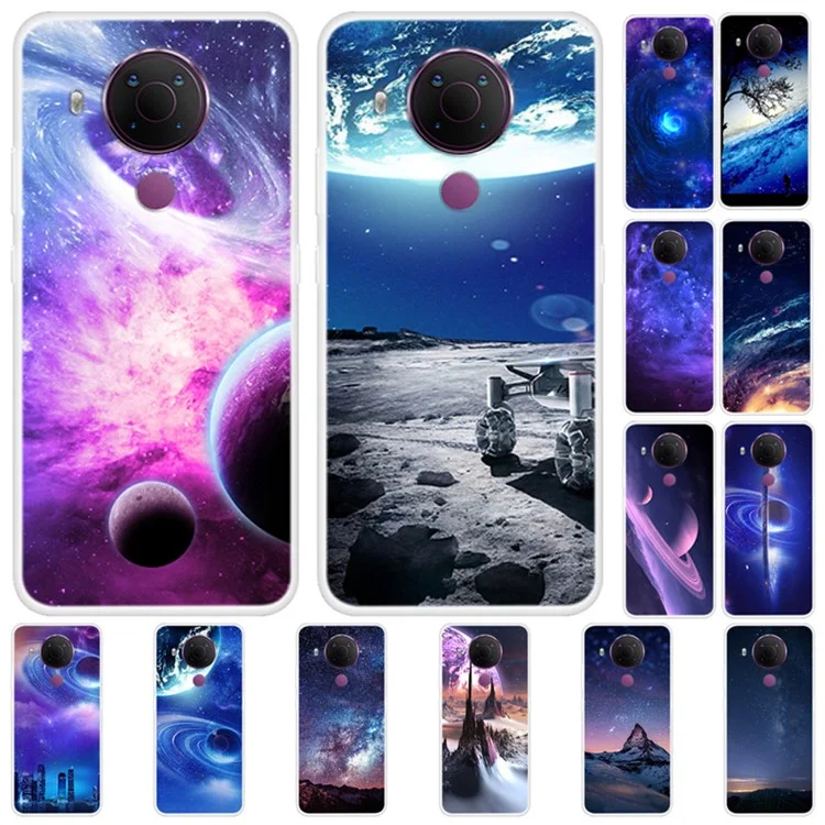 Starry Sky Pattern Printing Series Soft TPU Phone Case for Nokia 5.4 - Starry Night