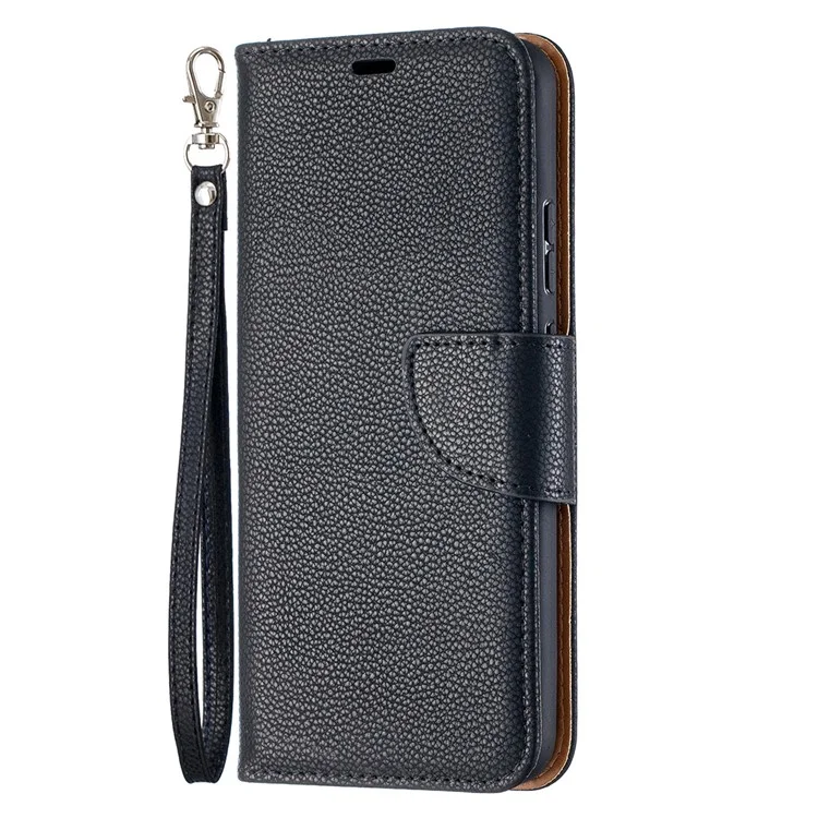 Litchi Surface with Wallet Leather Stand Case for Nokia 5.4 - Black