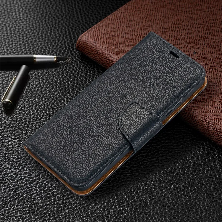 Litchi Surface with Wallet Leather Stand Case for Nokia 5.4 - Black