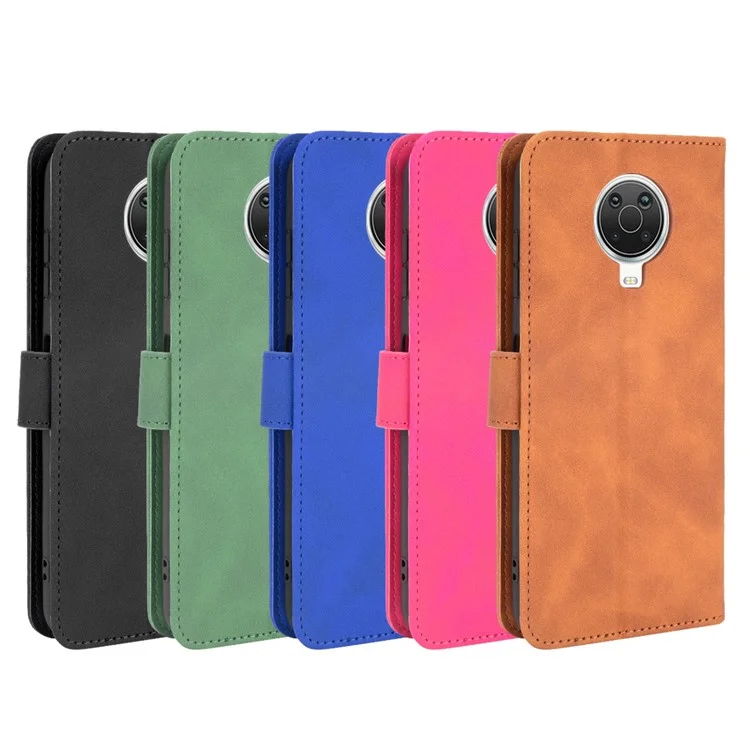 Skin-touch Feeling Leather Wallet Case for Nokia 6.3 / G10 / G20 Phone Cover with Supporting Stand - Green