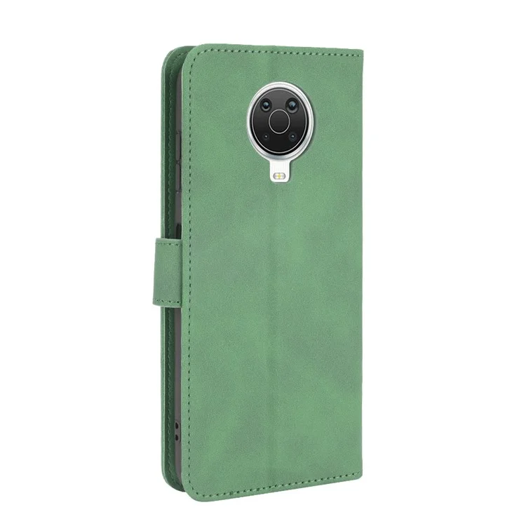 Skin-touch Feeling Leather Wallet Case for Nokia 6.3 / G10 / G20 Phone Cover with Supporting Stand - Green