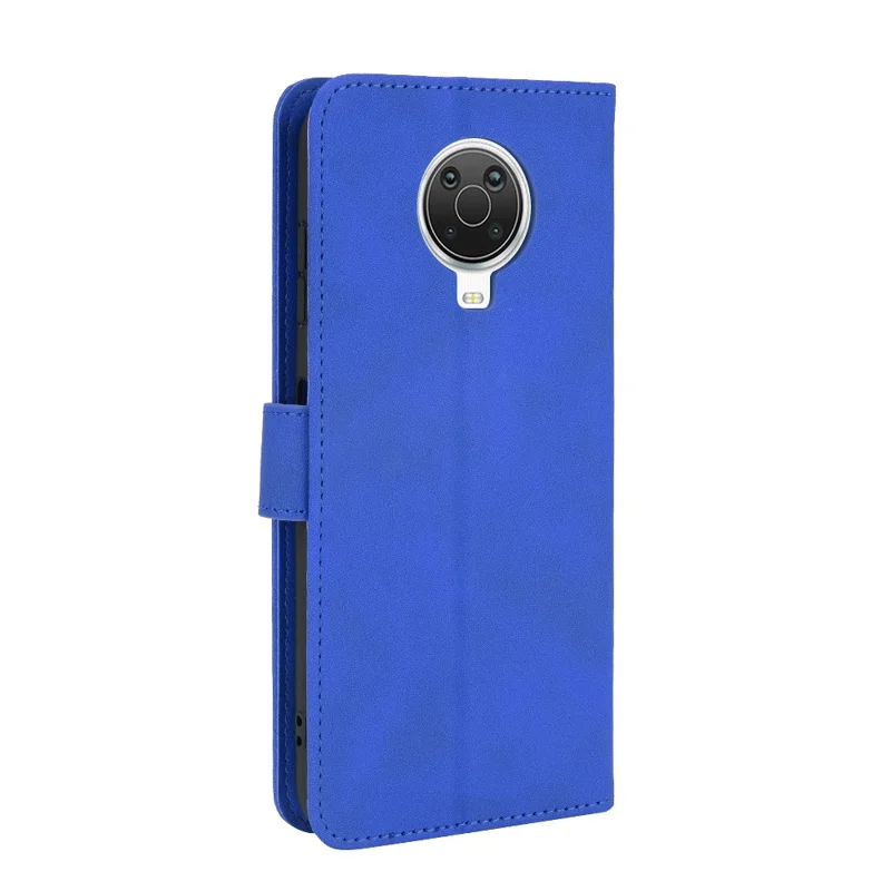 Skin-touch Feeling Leather Wallet Case for Nokia 6.3 / G10 / G20 Phone Cover with Supporting Stand - Blue