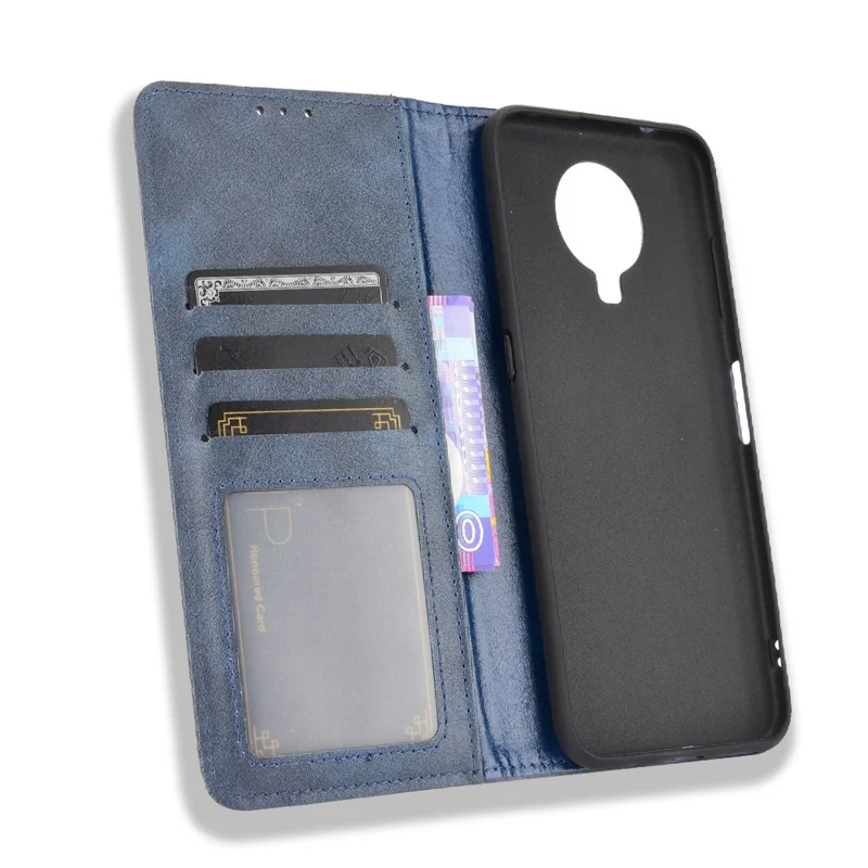 Capa de telefone estilo vintage com carteira e suporte magnético Capa de couro para Nokia G10/G20/6.3 - Azul