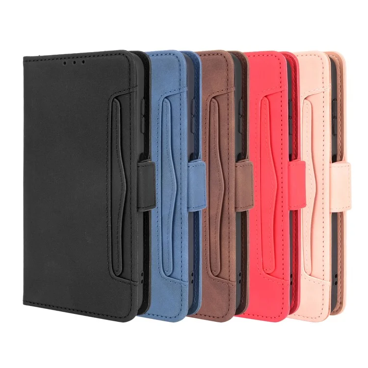 Wallet Design Multiple Card Slots Stand Leather Phone Case für Nokia G20 / Nokia G10 / Nokia 6.3 - Schwarz