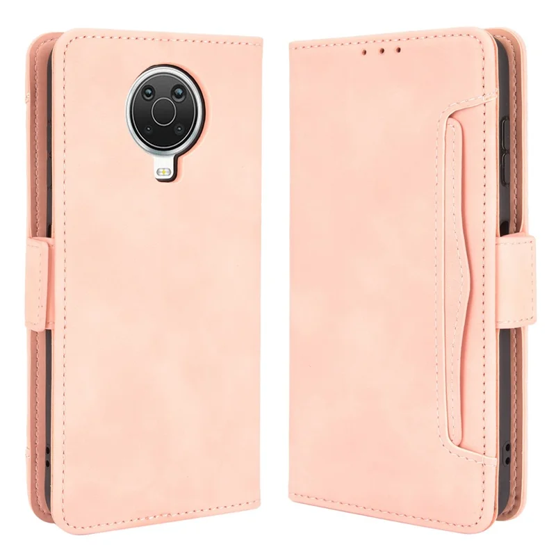 Carteira Design Múltiplos Slots para Cartões Suporte de Couro Capa de Telefone para Nokia G20 / Nokia G10 / Nokia 6.3 - Rosa