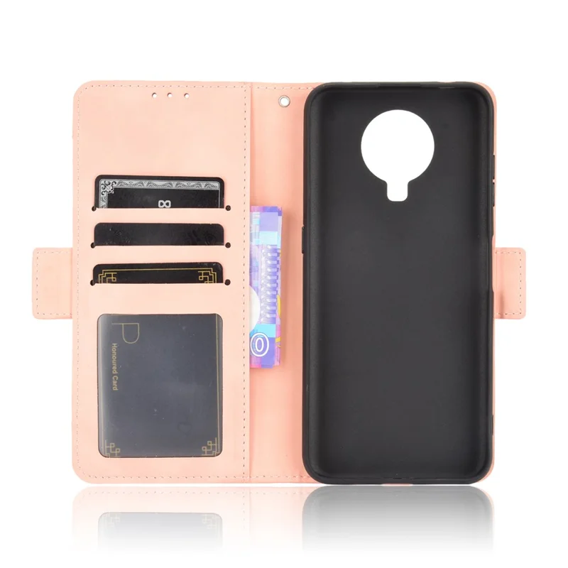 Carteira Design Múltiplos Slots para Cartões Suporte de Couro Capa de Telefone para Nokia G20 / Nokia G10 / Nokia 6.3 - Rosa