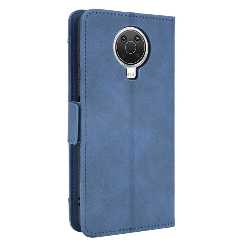 جراب جلد بتصميم محفظة مع فتحات متعددة للبطاقات وحامل قابل للفصل لهاتف Nokia G20 / Nokia G10 / Nokia 6.3 - أزرق