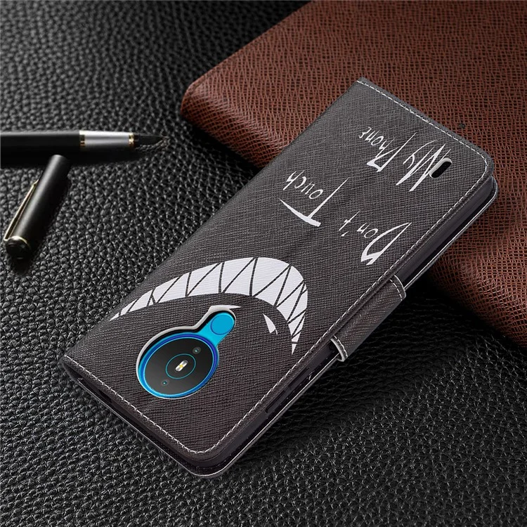 Pattern Printing Leather Wallet Phone Case for Nokia 1.4 - Do not Touch My Phone