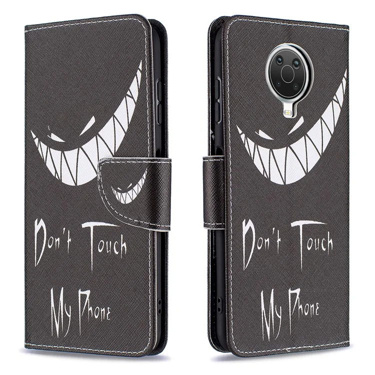 Pattern Printing Leather Wallet Phone Case for Nokia G20 - Do not Touch My Phone