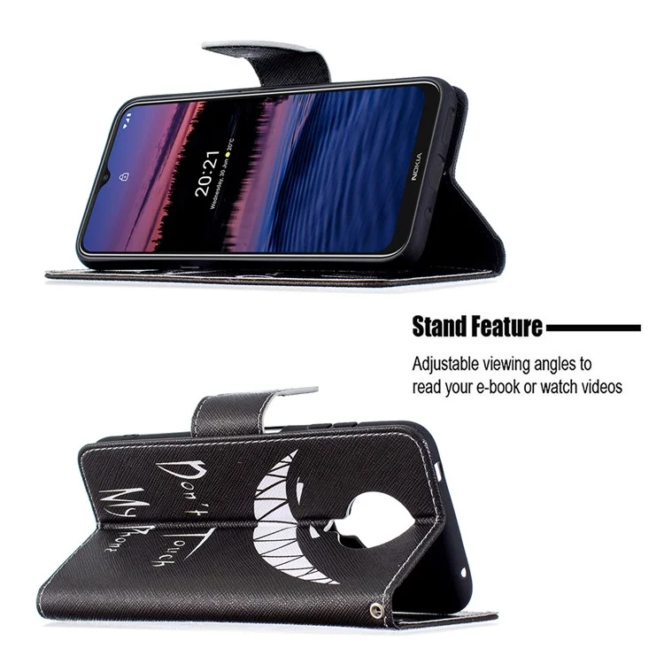 Pattern Printing Leather Wallet Phone Case for Nokia G20 - Do not Touch My Phone