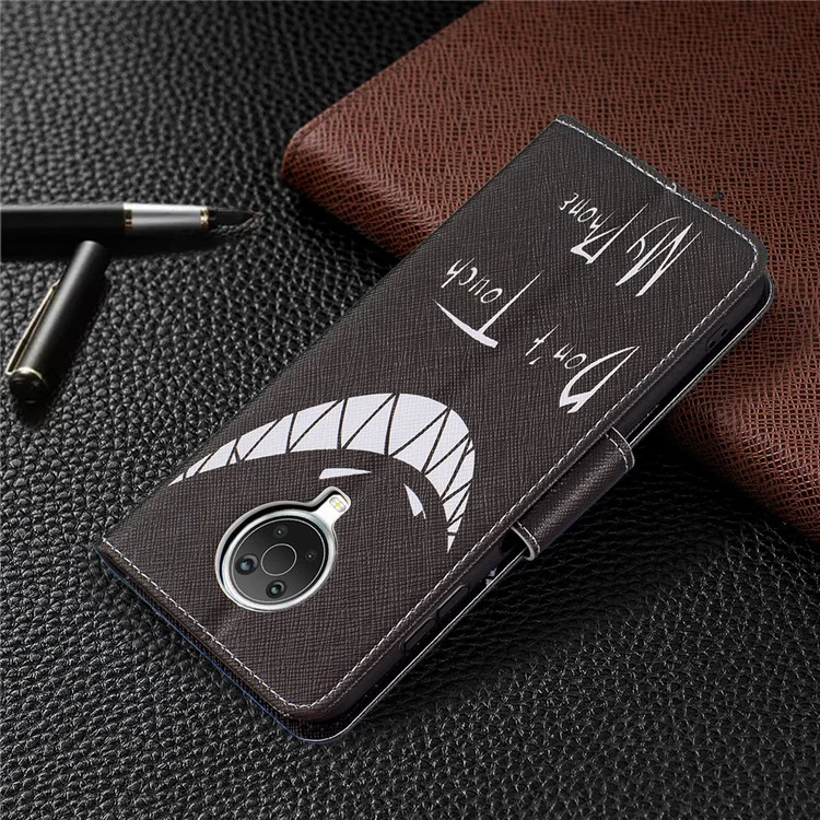 Pattern Printing Leather Wallet Phone Case for Nokia G20 - Do not Touch My Phone