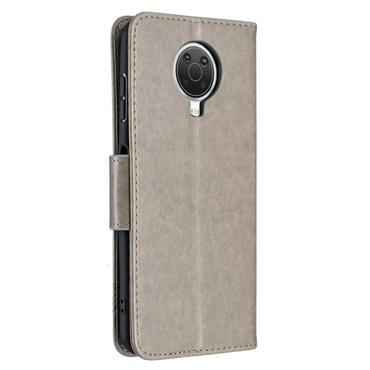 Impresión de la Billetera de Mariposa Case de Cuero Para Nokia G20/G10 - Gris