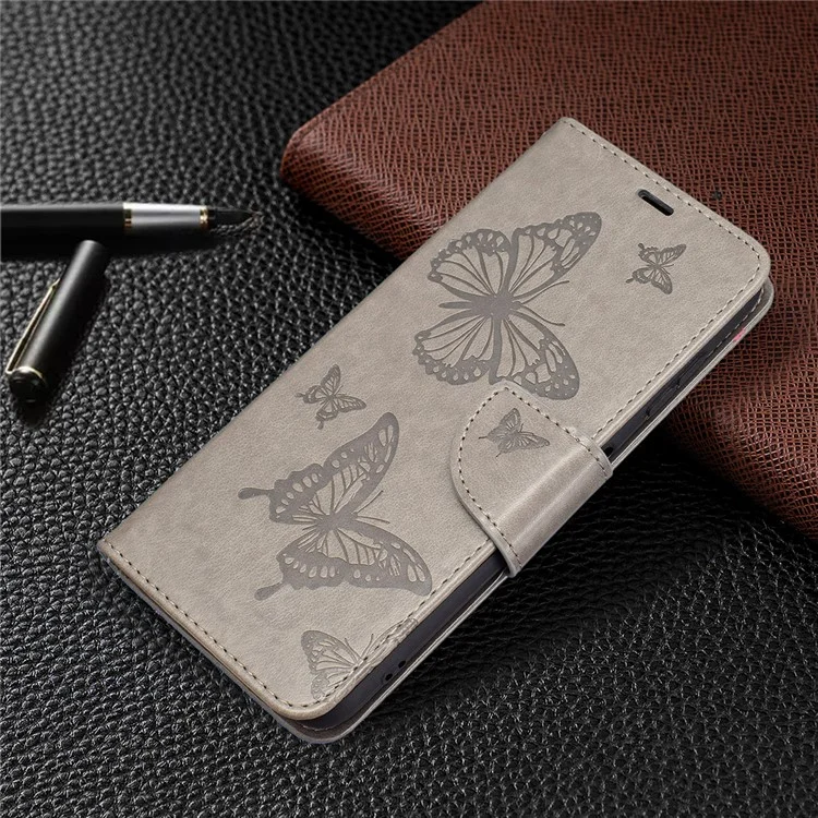 Impresión de la Billetera de Mariposa Case de Cuero Para Nokia G20/G10 - Gris