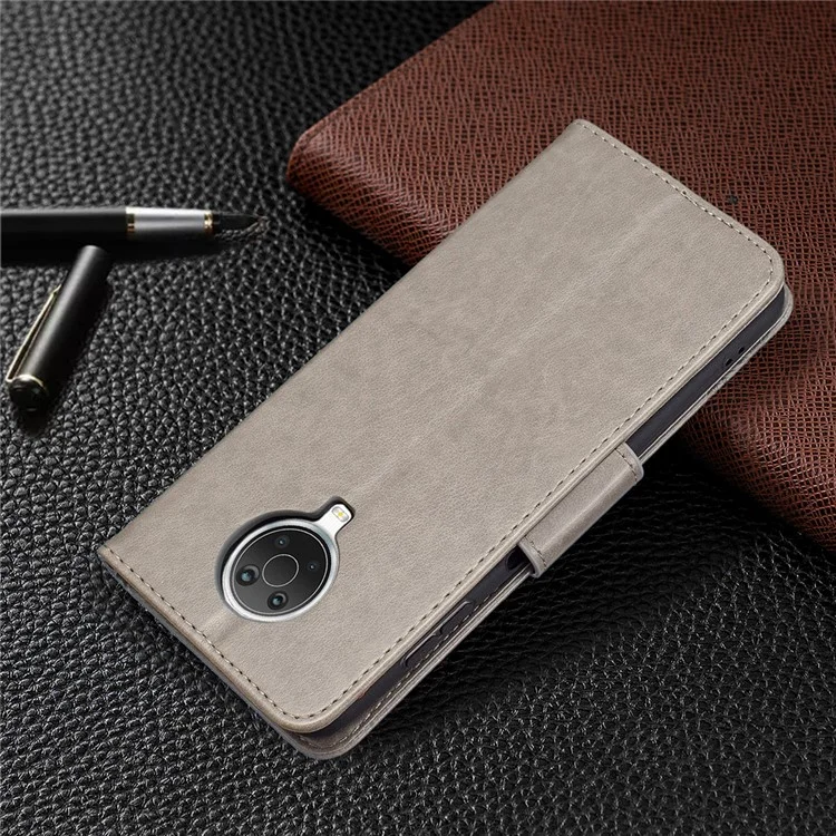 Impresión de la Billetera de Mariposa Case de Cuero Para Nokia G20/G10 - Gris