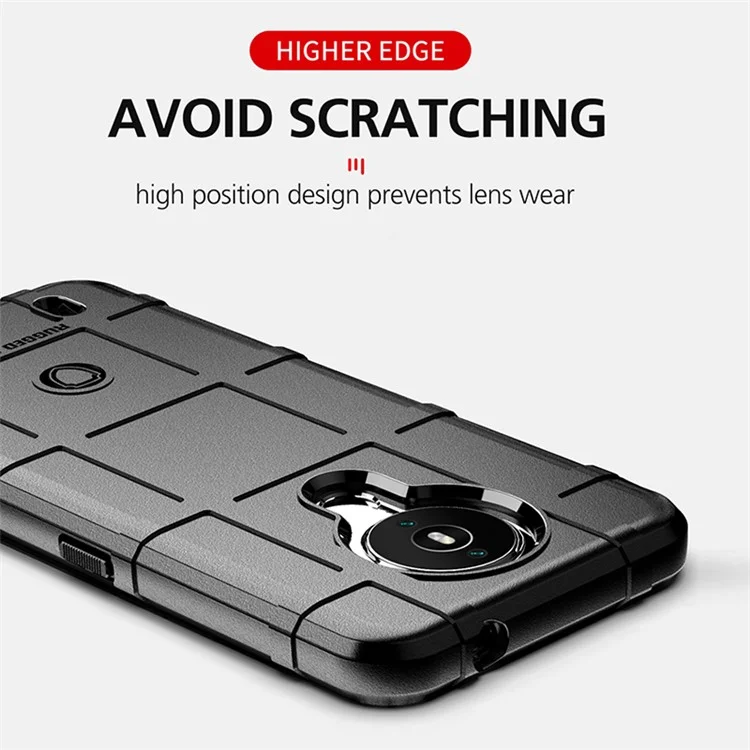 Capa de Celular Shield Series Square Grid Texture Thicken TPU para Nokia 1.4 - Preto