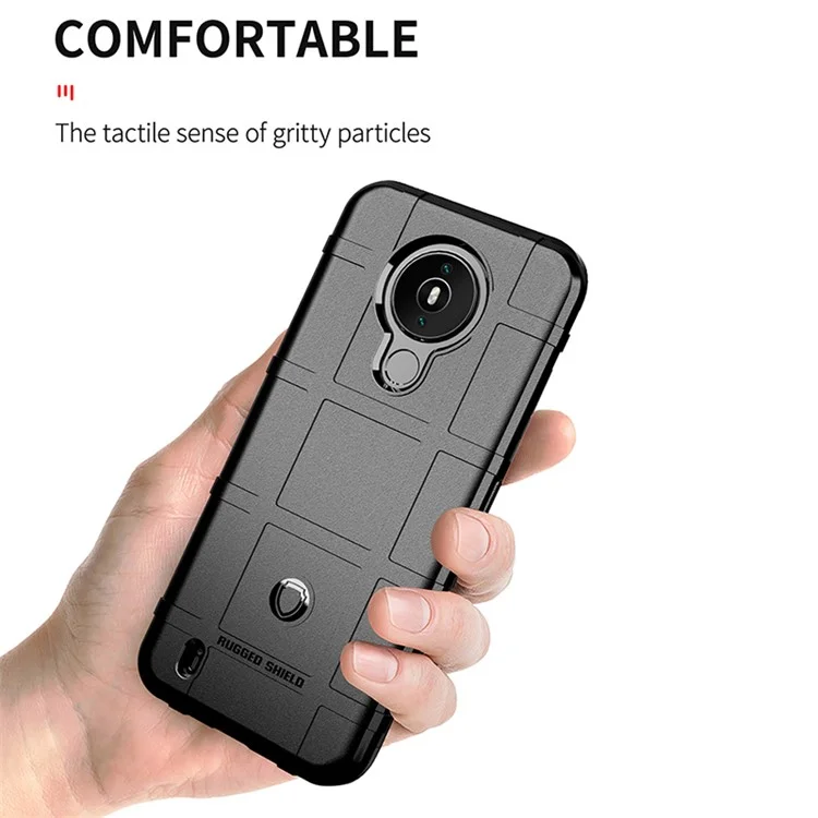 Capa de Celular Shield Series Square Grid Texture Thicken TPU para Nokia 1.4 - Preto