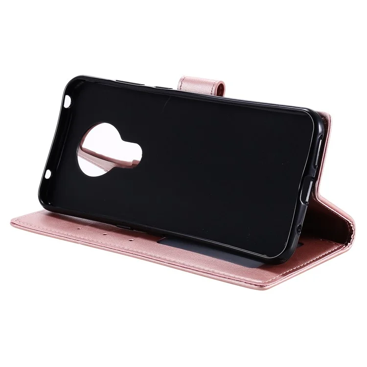 Imprinted Mandala Flower Wallet Leather Case for Nokia G20 - Rose Gold