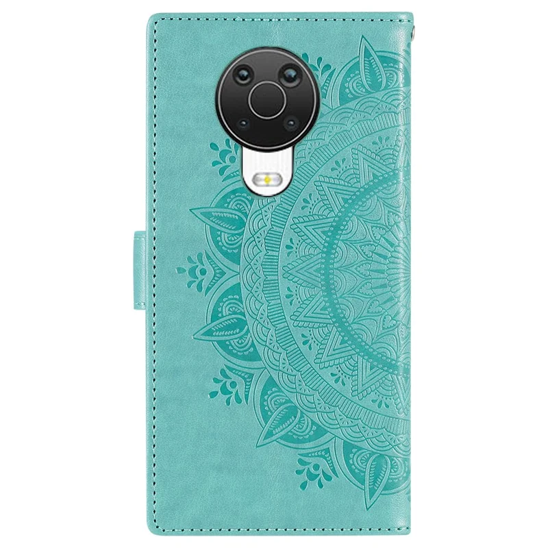 Imprinted Mandala Flower Wallet Leather Case for Nokia G20 - Green