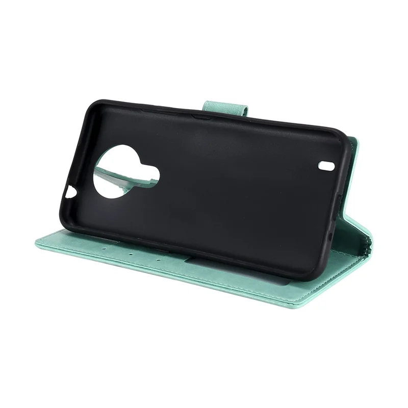 Imprinted Mandala Flower Wallet Leather Case for Nokia 1.4 - Green