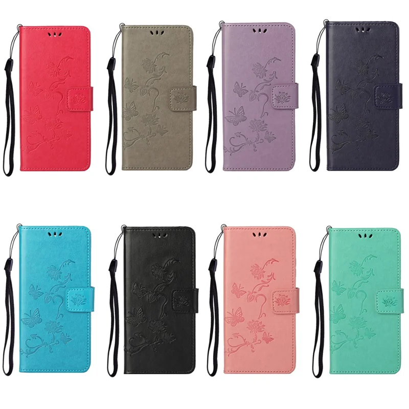 Imprint Butterfly Flower Wallet Stand Leather Mobile Phone Case for Nokia G10/G20 - Grey