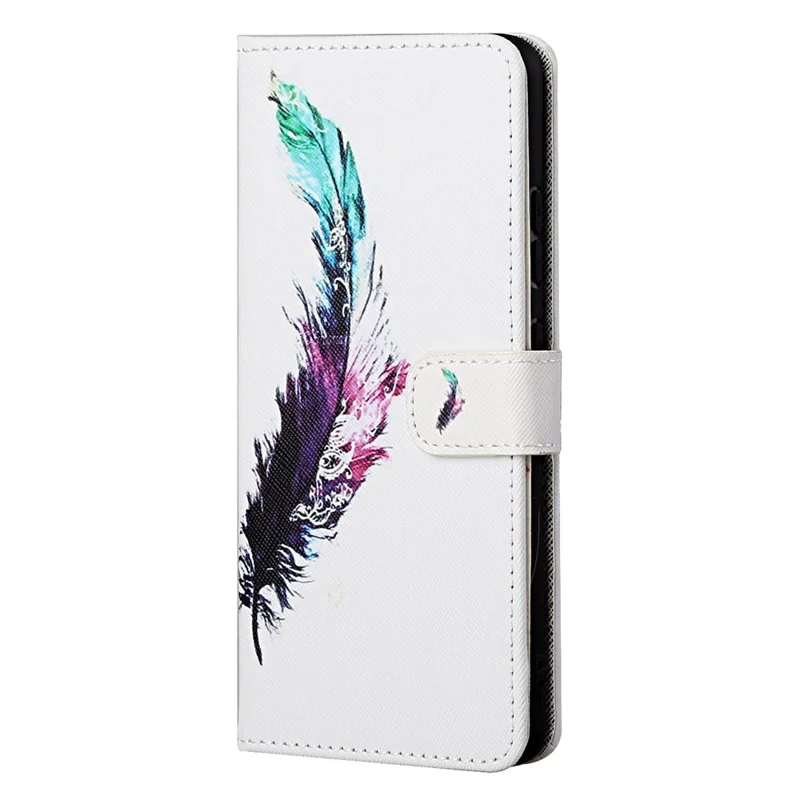New Pattern Printing Wallet Design Cross Texture Leather Stand Case for Nokia G10/G20 - Feather