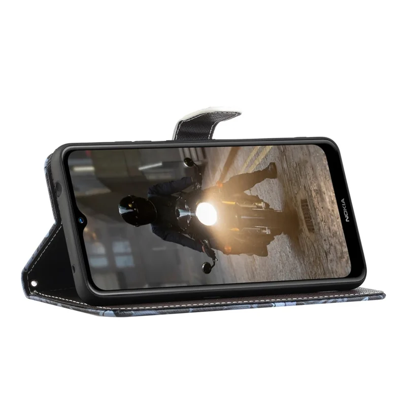 New Pattern Printing Wallet Design Cross Texture Leather Stand Case for Nokia G10/G20 - Feather