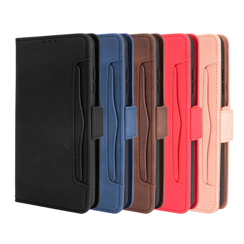 Leather Wallet Protective Case with Multiple Card Slots for Nokia 1.4 - Black