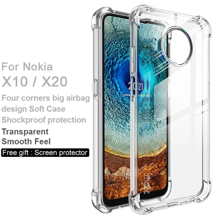Étui TPU flexible et transparent IMAK Well-Protected avec protecteur d'écran haute définition pour Nokia X10/X20