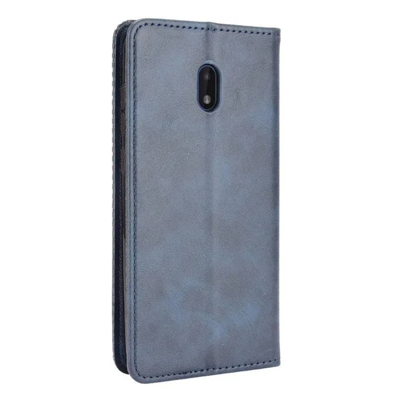 Magnetlukket vintage telefonstøttekobling af læder med wallet til Nokia C1 Plus - Blå