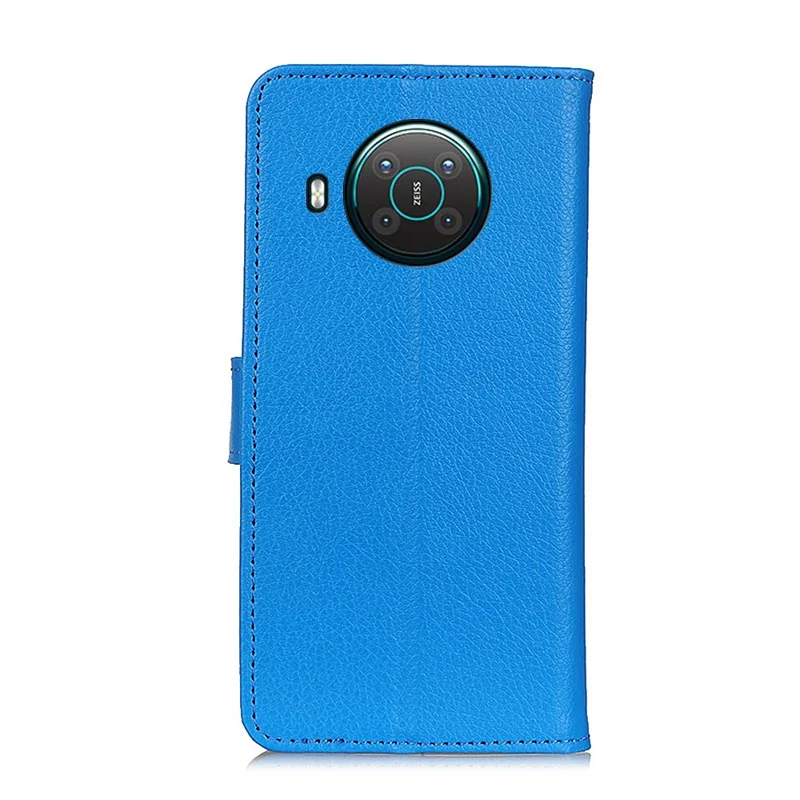 Litchi Skin Wallet Кожаный Телефон Для Nokia X20/x10 - Синий