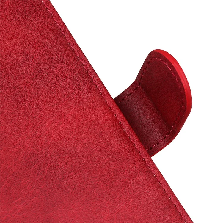 Matte Skin Leather Wallet Shell for Nokia X20/X10 - Red