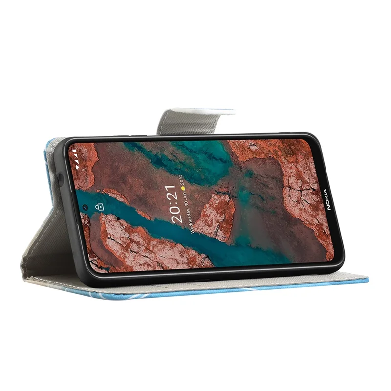 New Pattern Printing Wallet Design Cross Texture Leather Phone Stand Case for Nokia X10/X20 - Tower