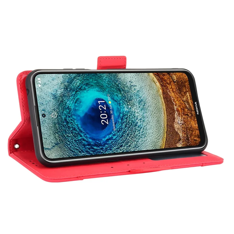 Para Nokia X10 / Funda Protectora X20 Con Múltiples Ranuras De Tarjeta Y Función De Soporte - Rojo