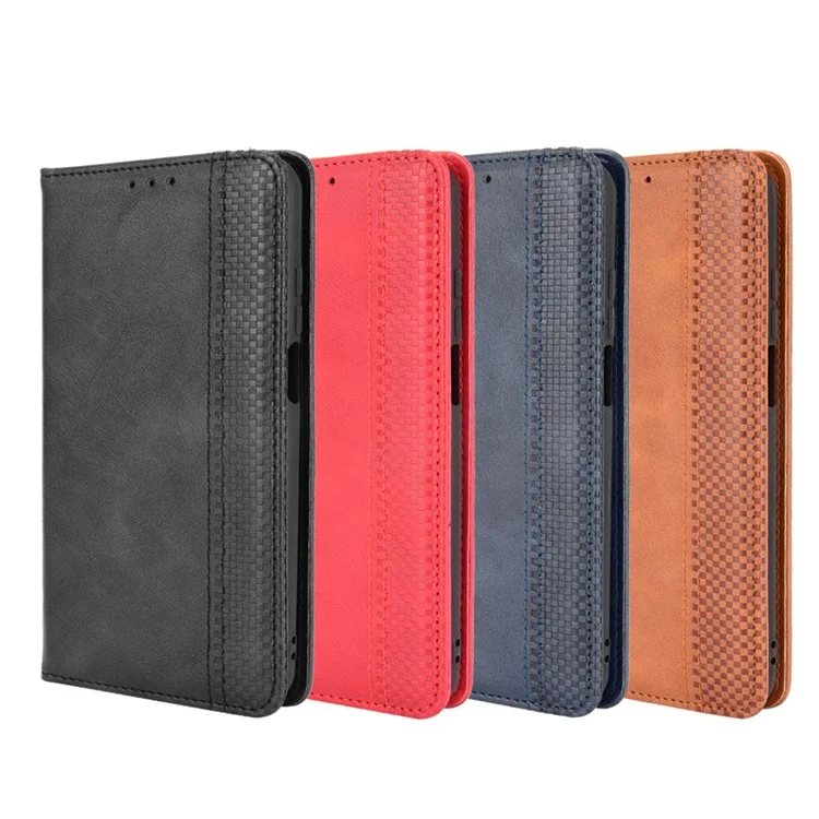 Tampa de Telefone Protetora de Couro de Estilo Vintage Stand Para Nokia X10/x20 - Vermelho