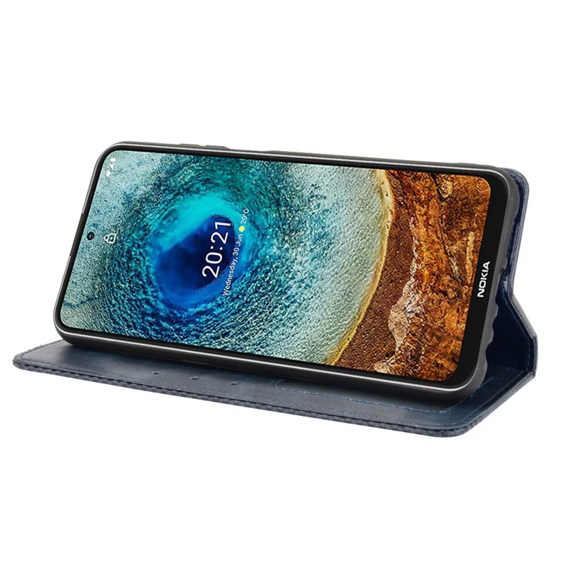 Capa Protetora de Couro Estilo Vintage para Celular com Suporte para Nokia X10/X20 - Azul
