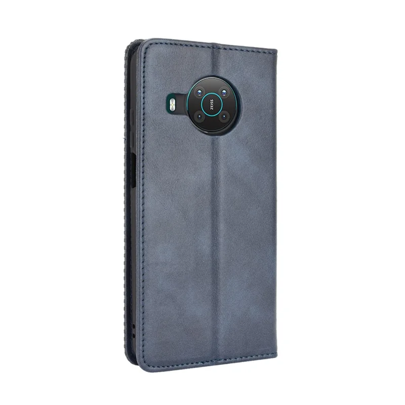 Capa Protetora de Couro Estilo Vintage para Celular com Suporte para Nokia X10/X20 - Azul