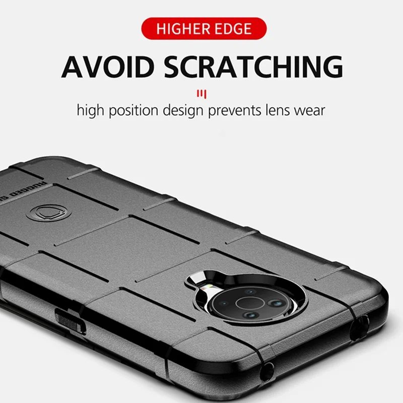 For Nokia G10 / G20 Shock-proof Rugged Square Grid TPU Back Case Protector - Blue