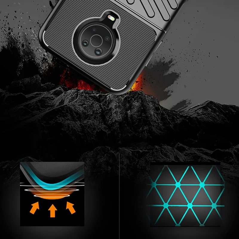 Thunder Series Twill Texture Soft Cover TPU Case for Nokia G10 / G20 - Black