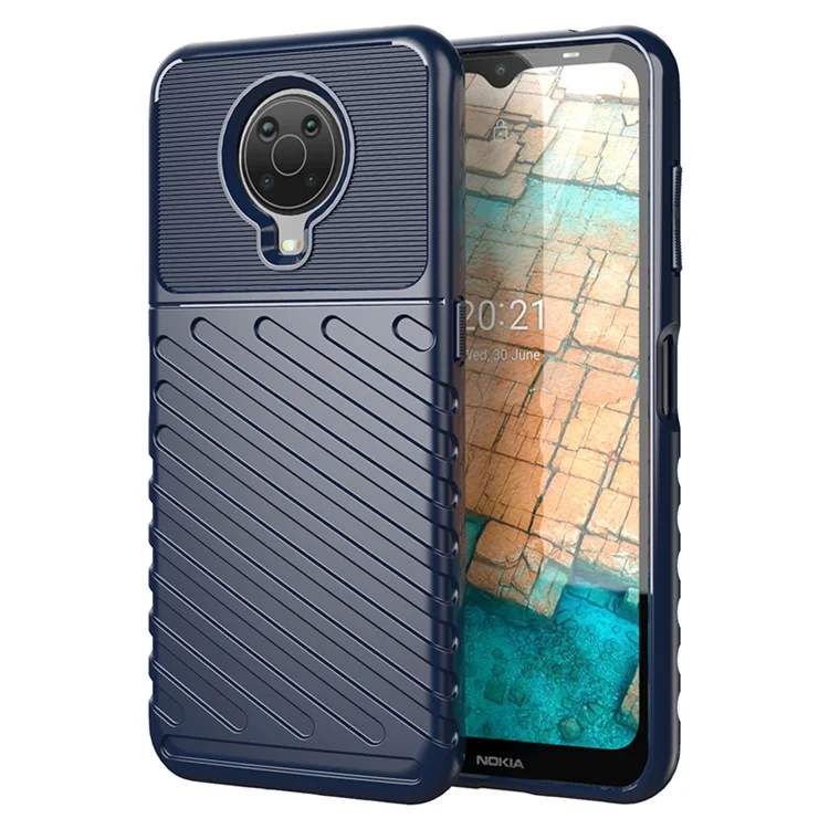 Thunder Series Twill Texture Soft Cover TPU Case for Nokia G10 / G20 - Blue