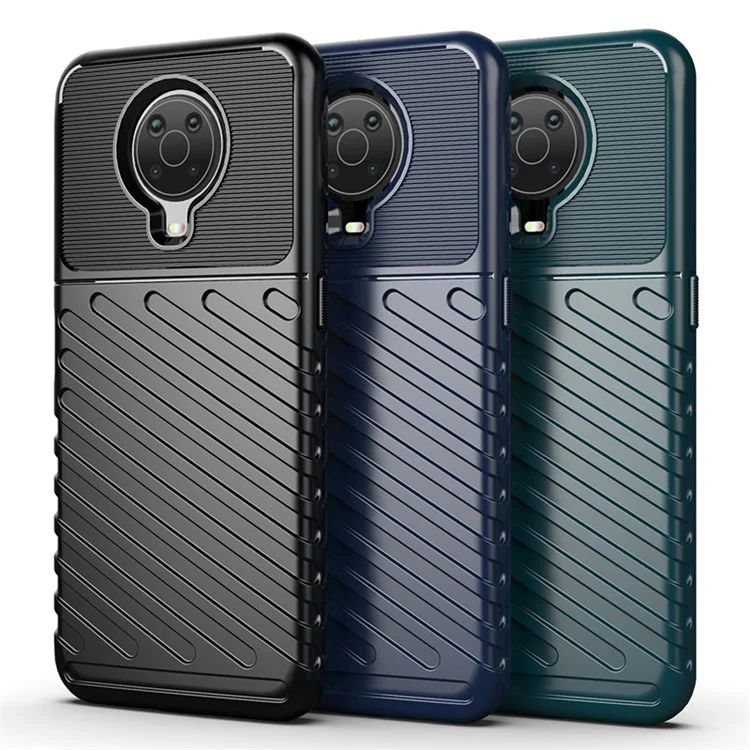 Thunder Series Twill Texture Soft Cover TPU Case for Nokia G10 / G20 - Blue