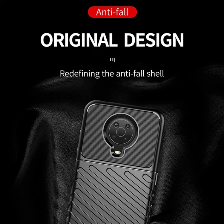 Thunder Series Twill Texture Soft Cover TPU Case for Nokia G10 / G20 - Blue