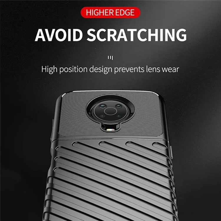 Thunder Series Twill Texture Soft Cover TPU Case for Nokia G10 / G20 - Blue