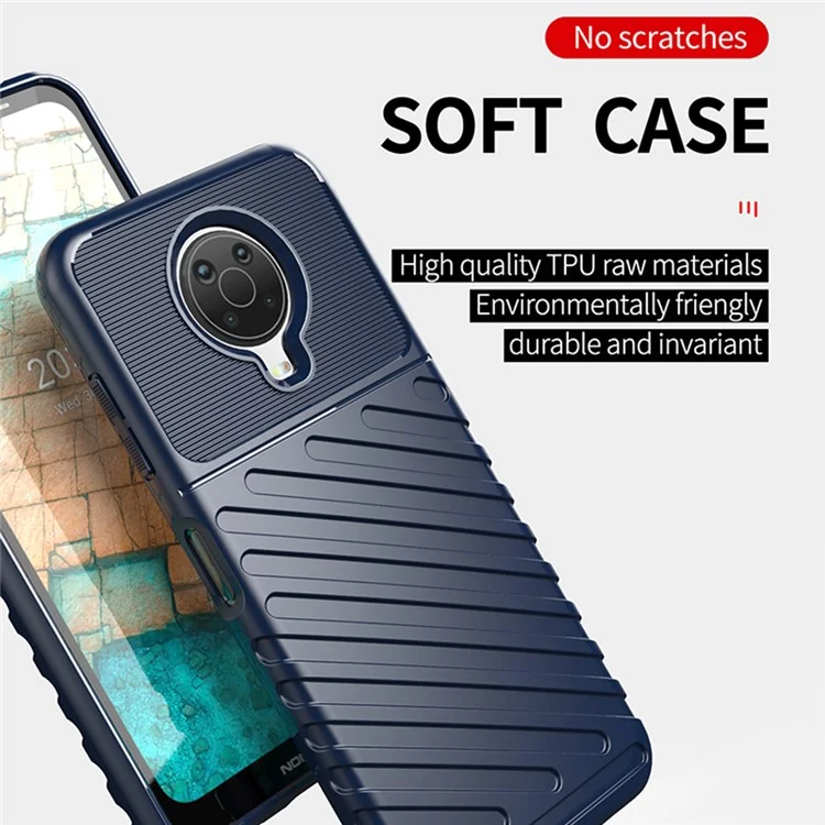 Thunder Series Twill Texture Soft Cover TPU Case for Nokia G10 / G20 - Blue