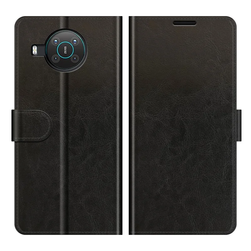 Full Protection Crazy Horse Texture Leather Stand Case with Wallet for Nokia X10/X20 - Black